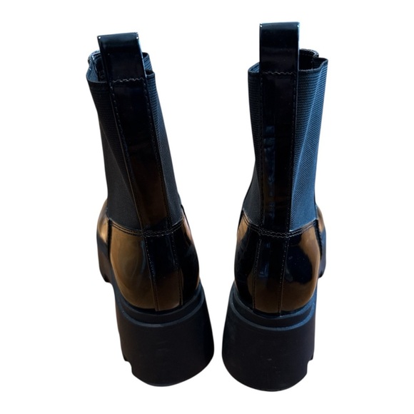 Open Edit Black Patent Leather Chelsea Lug Boot size 7.5 - Picture 4 of 6
